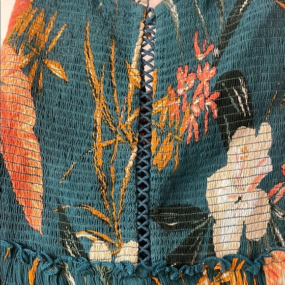 Teal Floral Print top - Picture 3 of 5